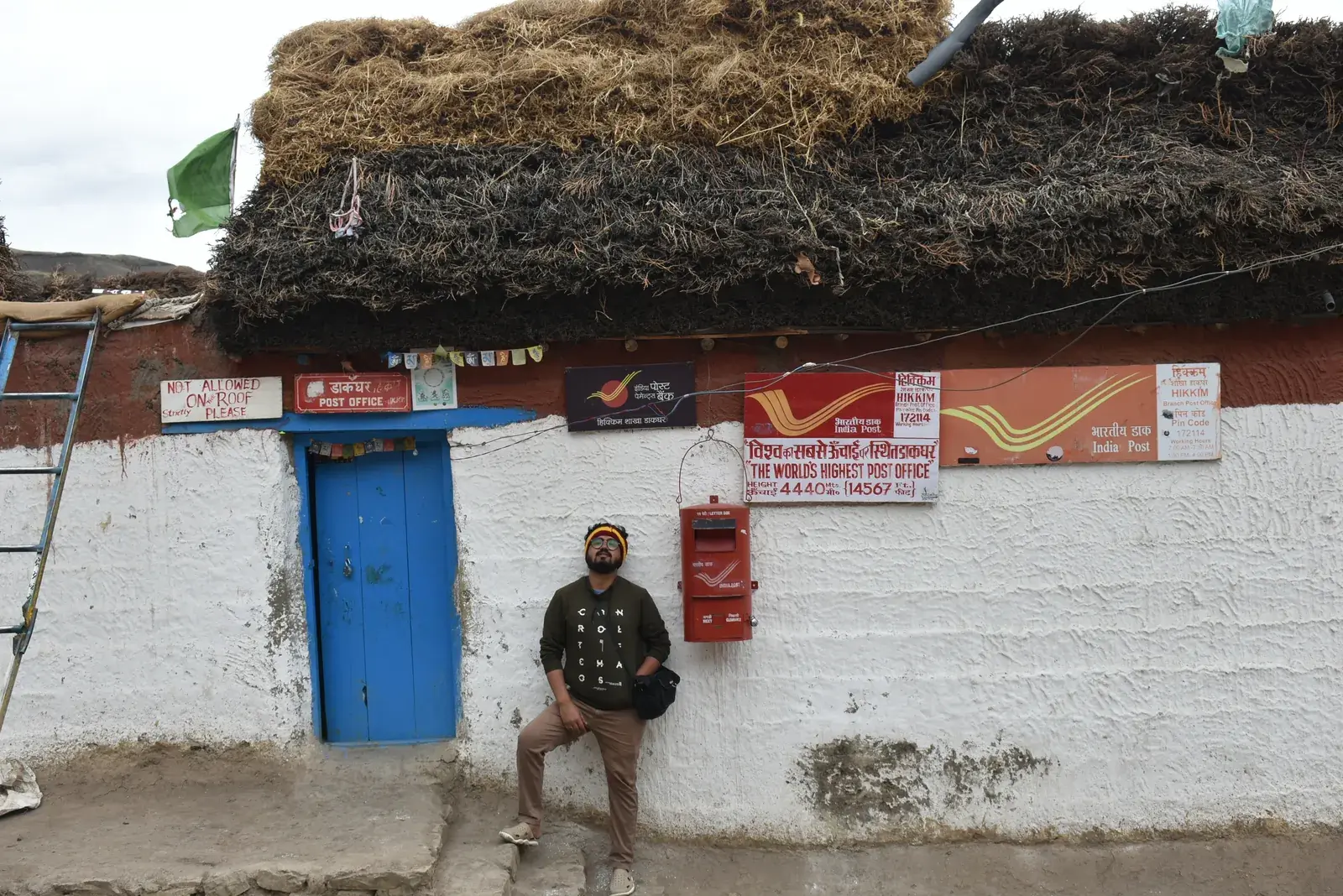 Outside the world’s highest post office at Hikkim, Spiti Valley